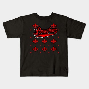 Brougham Pattern Red Kids T-Shirt